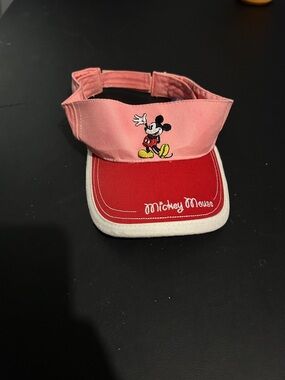 Disney Kids Mickey Mouse Pink and Red cotton Visor size XS/S youth (4-10 yrs)